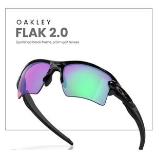 Oakley Men's 0OO9188 Flak 2.0 XL Sunglasses, Polished Black/Prizm Golf-NWT